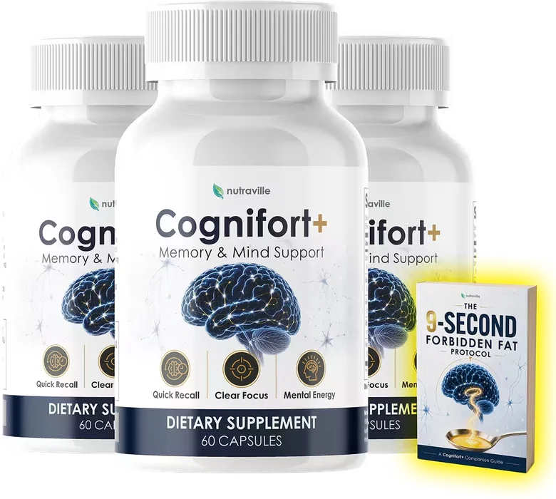 CogniFort memory and mind support capsules three-bottle package